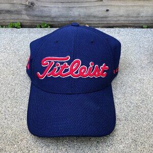 TITLEIST Pro V1 Golf Hat Men's L/XL Blue Mesh Fitted Cap Embroidered​